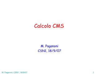 Calcolo CMS