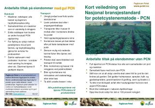 Anbefalte tiltak på eiendommer uten PCN