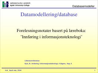 Datamodellering/database
