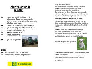 Aktiviteter for de minste: