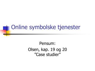 Online symbolske tjenester