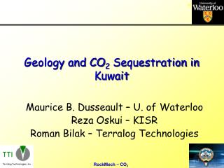 Geology and CO 2 Sequestration in Kuwait
