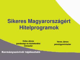 Sikeres Magyarországért Hitelprogramok