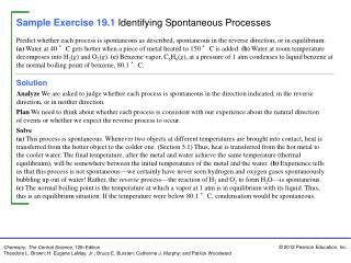 Sample Exercise 19.1 Identifying Spontaneous Processes