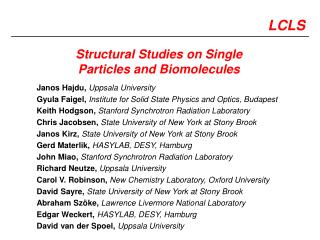 Structural Studies on Single Particles and Biomolecules