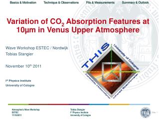 Variation of CO 2 Absorption Features at 10µm in Venus Upper Atmosphere