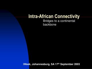 Intra-African Connectivity