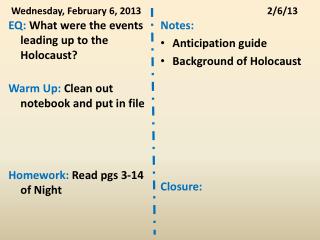 Wednesday, February 6, 2013				2/6/13