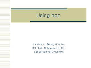 Using hpc