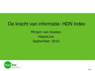 De kracht van informatie : HDN Index