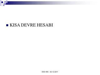 KISA DEVRE HESABI