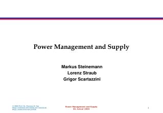 Power Management and Supply