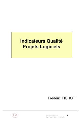 Indicateurs Qualité Projets Logiciels