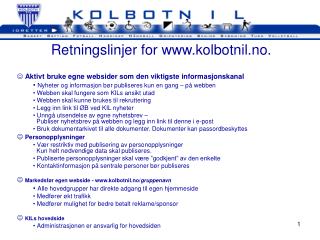 Retningslinjer for kolbotnil.no.