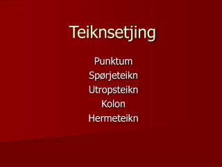 Teiknsetjing