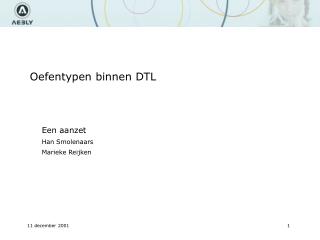 Oefentypen binnen DTL