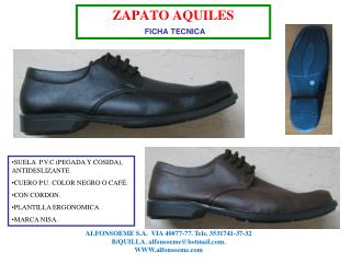 ZAPATO AQUILES FICHA TECNICA