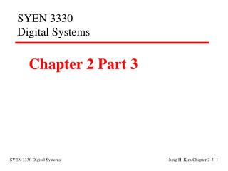 SYEN 3330 Digital Systems