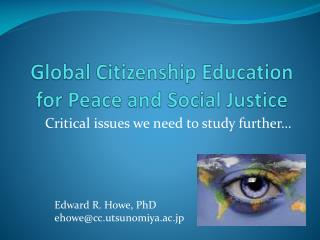 Global Citizenship Education for Peace and Social Justice