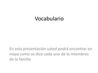 Vocabulario