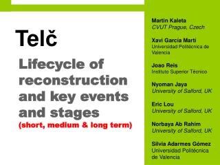 Lifecycle of reconstruction and key events and stages (short, medium &amp; long term)