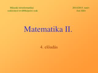 Matematika II.