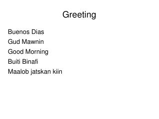 Greeting