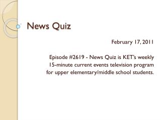 News Quiz