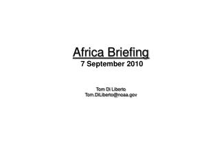 Africa Briefing 7 September 2010
