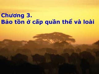 Chương 3. Bảo tồn ở cấp quần thể và loài