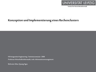 Konzeption und Implementierung eines Rechenclusters