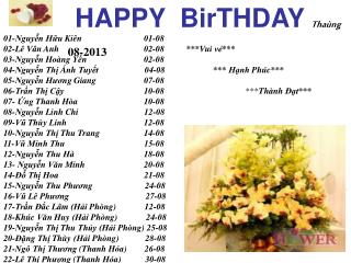 HAPPY BirTHDAY Thaùng 08-2013