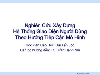 Nghiên Cứu Xây Dựng Hệ Thống Giao Diện Người Dùng Theo Hướng Tiếp Cận Mô Hình