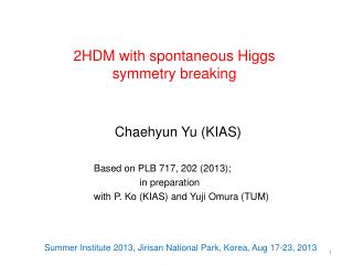 2HDM with spontaneous Higgs symmetry breaking