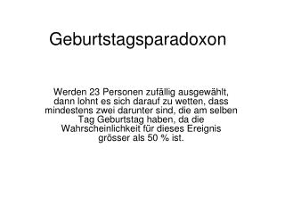 Geburtstagsparadoxon