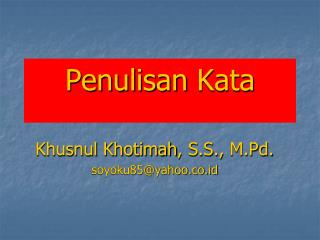 Penulisan Kata