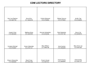 CDM LECTORS DIRECTORY