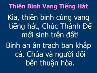 Thiên Binh Vang Tiếng Hát