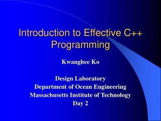 Introduction to Effective C++ Programming