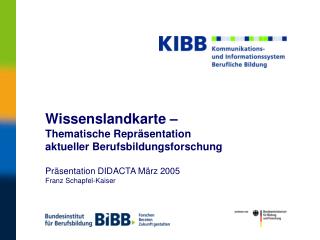 KIBB – Wissenslandkarte – Vortragsüberblick