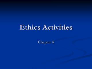 Ethics Activities