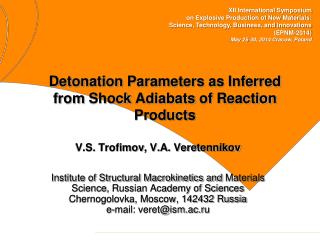 Detonation Parameters as Inferred from Shock Adiabats of Reaction Products