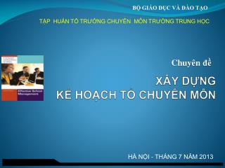 XÂY DỰNG KẾ HOẠCH TỔ CHUYÊN MÔN