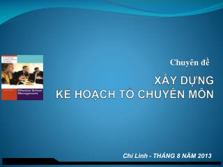 XÂY DỰNG KẾ HOẠCH TỔ CHUYÊN MÔN