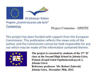 Project Comenius - EPEITE
