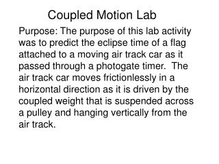 Coupled Motion Lab