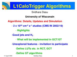 L1CaloTrigger Algorithms