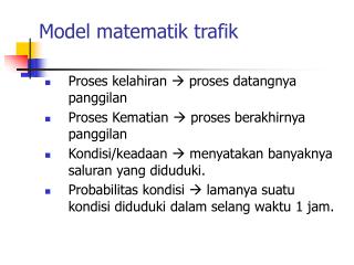 Model matematik trafik