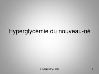 Hyperglycémie du nouveau-né