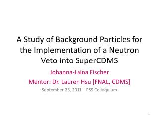 A Study of Background Particles for the Implementation of a Neutron Veto into SuperCDMS
